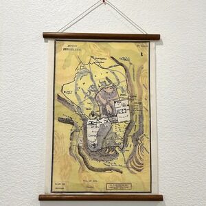 Vtg Sunday School Biblical Historical Map Peerless ANCIENT  JERUSALEM Eilers